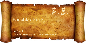 Paschke Erik névjegykártya